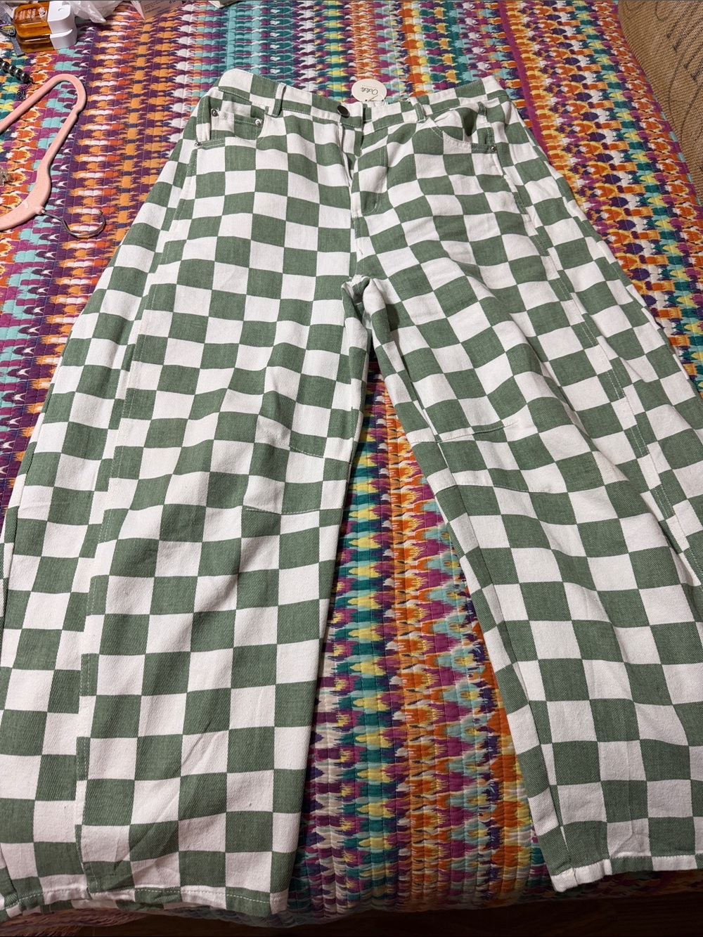 Green checker Barrels size Large by Oddi